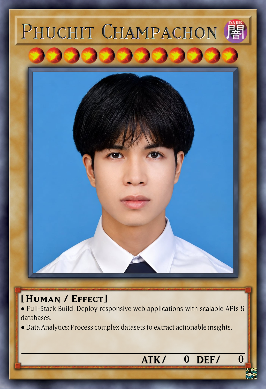 Front of Phuchit's Dev Card